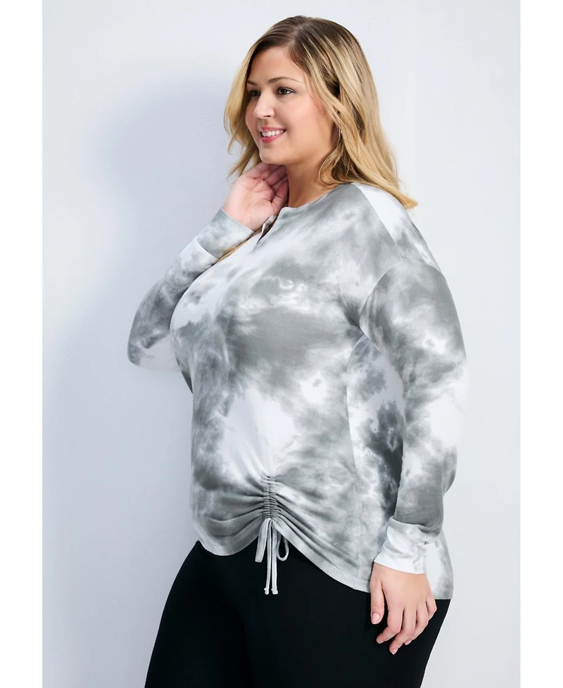 Avenue Women's Plus Skylar Tie Dye Hacci Top
