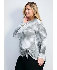 Avenue Women's Plus Skylar Tie Dye Hacci Top