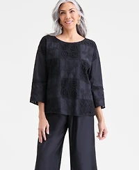Style & Co. Women's Crochet Patchwork Top, Macy's Exclusive