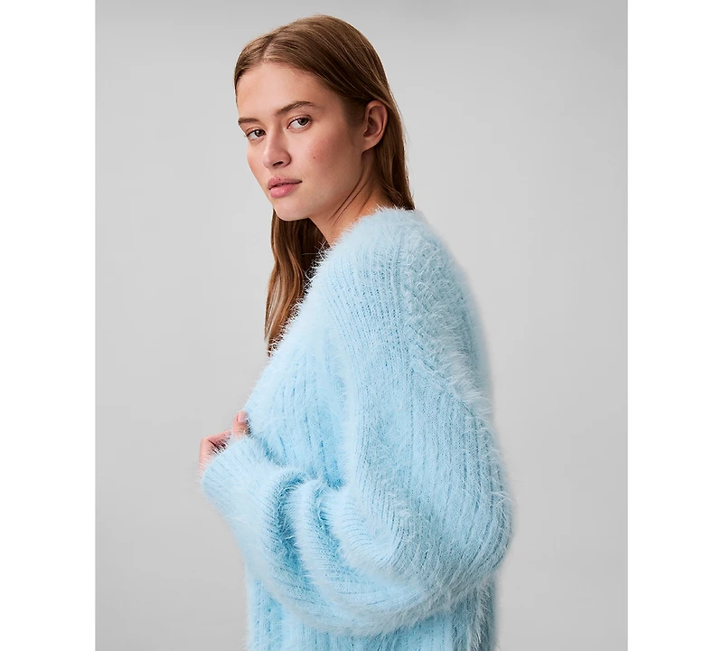 Calvin Klein Jeans Women's Cropped Relaxed Long-Sleeve Cardigan