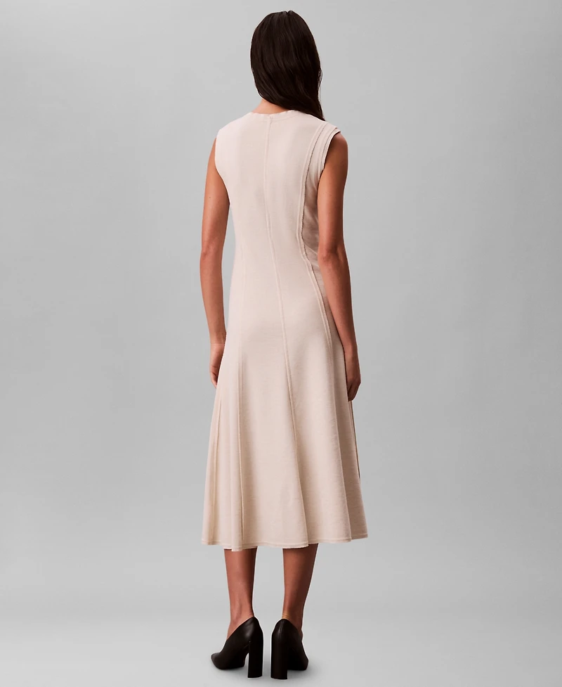 Calvin Klein Jeans Women's Crewneck Sleeveless Midi Dress
