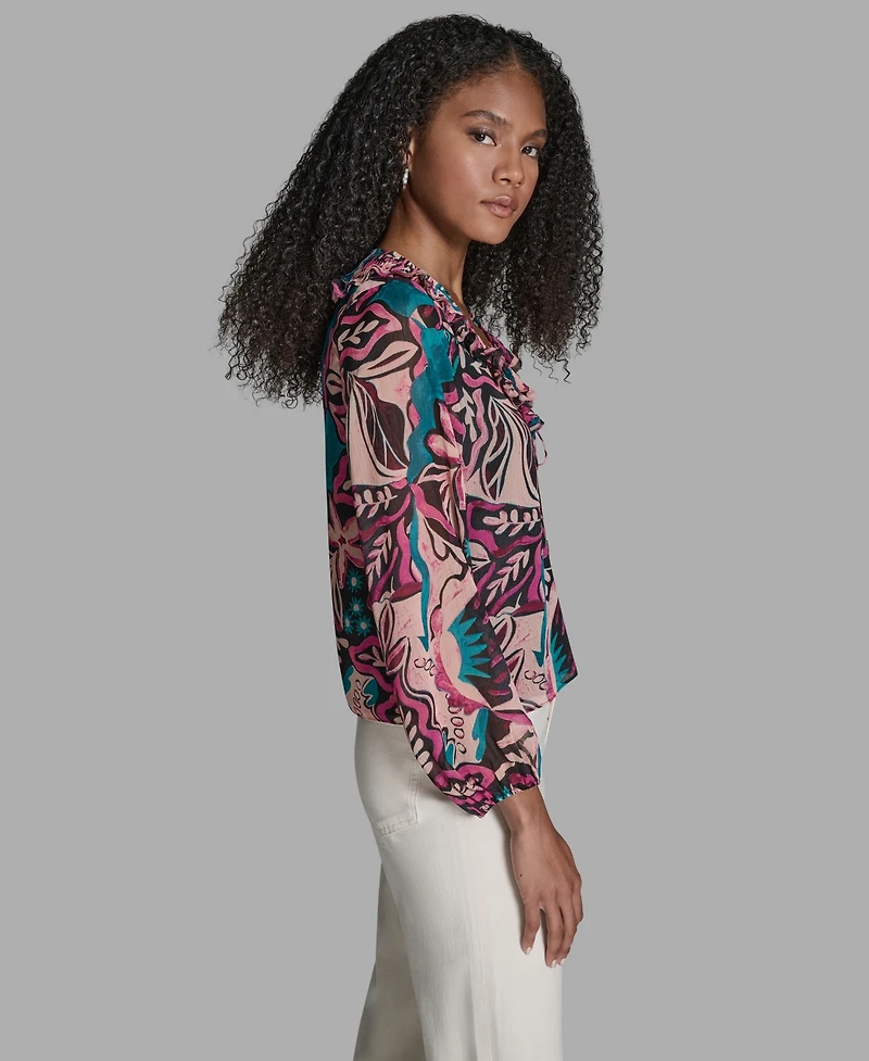 Bcbg Women's Ruffle Long-Sleeve Top