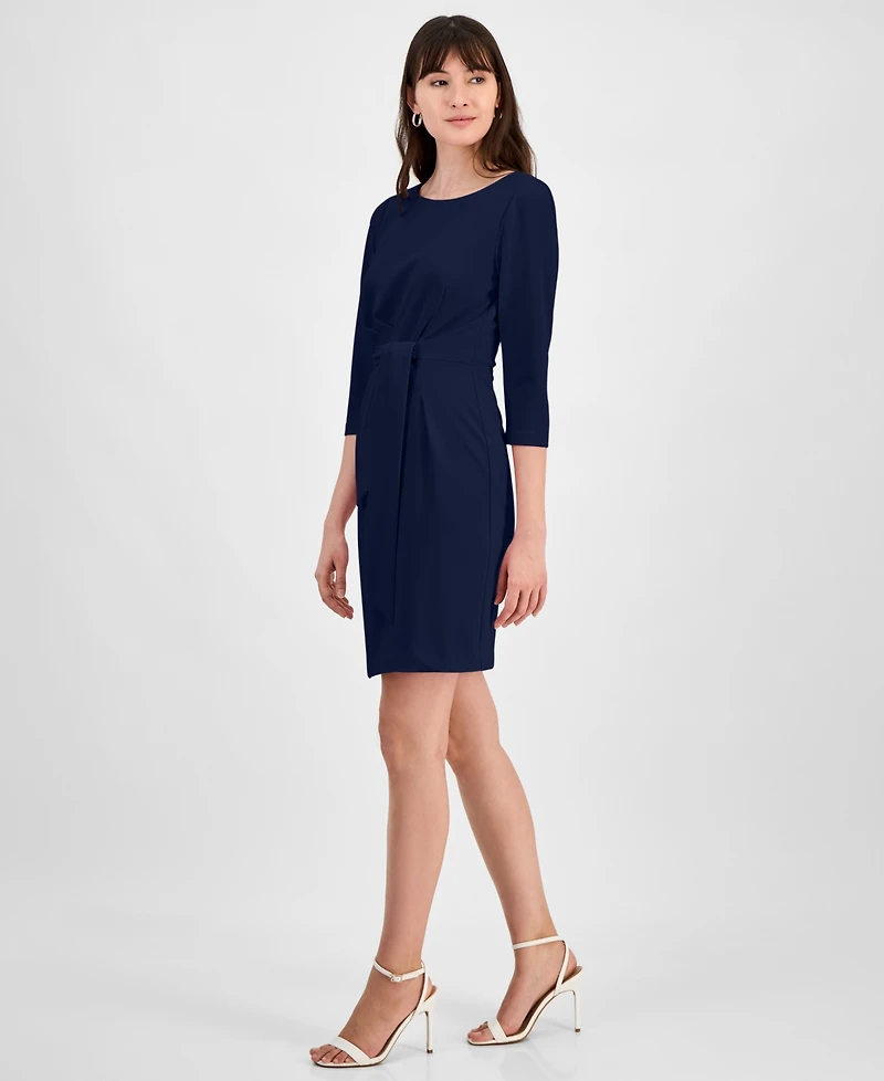 Tahari Women's Tie-Waist 3/4-Sleeve Sheath Dress