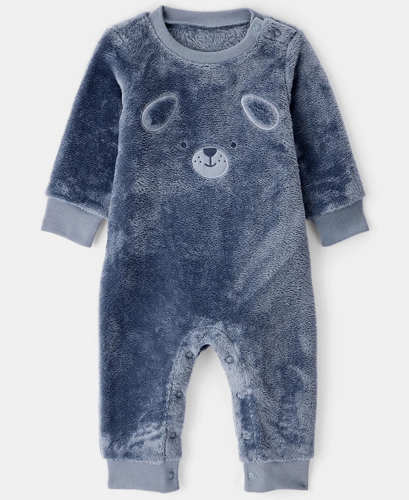 Carter's Baby Boys Dog Velour Long-Sleeve Snug Fit Jumpsuit