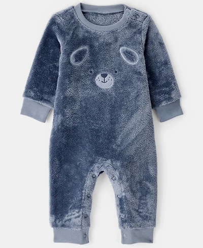 Carter's Baby Boys Dog Velour Long-Sleeve Snug Fit Jumpsuit