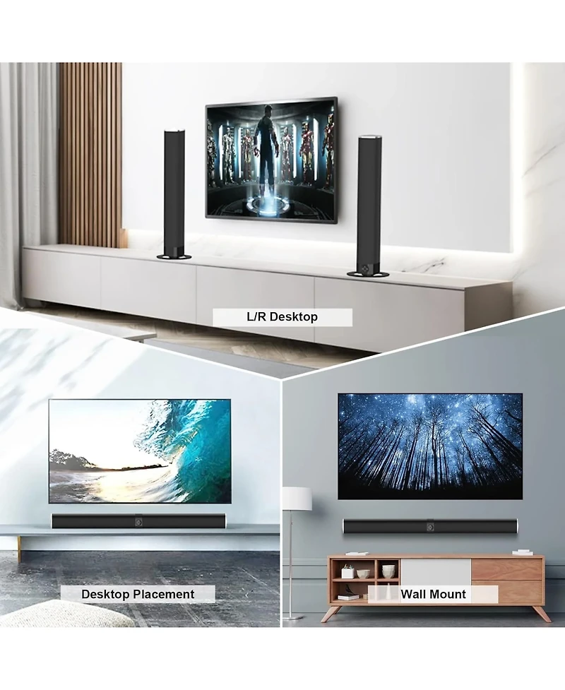 Cowin Bluetooth Soundbar Wireless Wired Auto Volume Boost 2 in 1 Separable