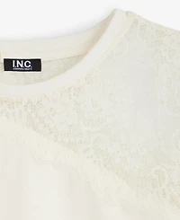 I.n.c. International Concepts Women's Lace-Shoulder T-Shirt, Macy's Exclusive