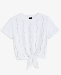I.n.c. International Concepts Women's Embellished Tie-Front Tee, Macy's Exclusive