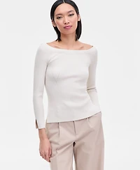 I.n.c. International Concepts Women's Shimmer-Knit Boat-Neck Sweater, Macy's Exclusive