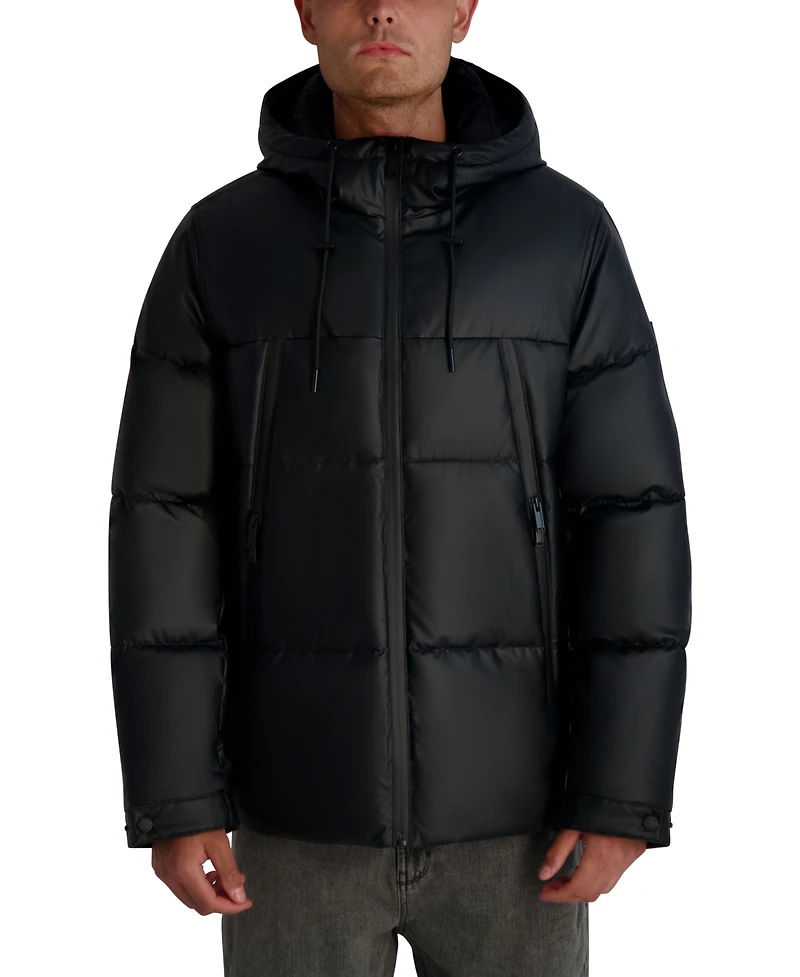 Karl Lagereld Mid Weight Hooded Puffer With Pockets
