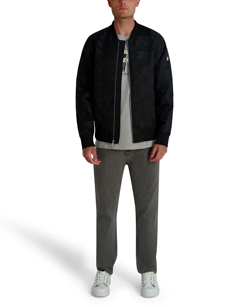 Karl Lagerfeld Paris Men's Camo Bomber Jacket