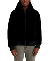 Karl Lagerfeld Paris Men's Reversible Faux Fur Bomber