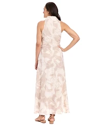 London Times Women's Sleeveless Button-Down Long Shirtdress