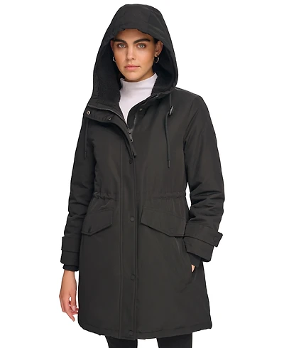Calvin Klein Women's Stand Collar Hooded Coat