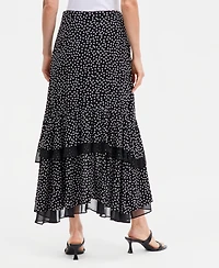 I.n.c. International Concepts Women's Chiffon Dot-Print High-Low Maxi Skirt, Macy's Exclusive - Lilia Dots