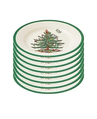 Christmas Tree Salad Plates, Set of 8