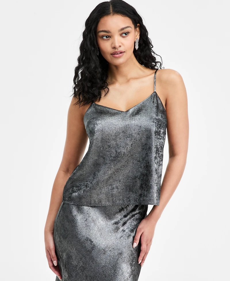 On 34th Juniors' Metallic V-Neck Camisole Top, Macy's Exclusive