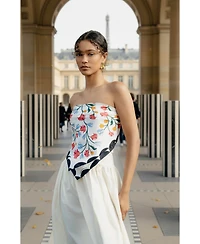 Jessie Zhao New York Double Sided Silk Scarf Floral Echo