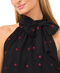 CeCe Women's Tiered Halter Bow Tie Top