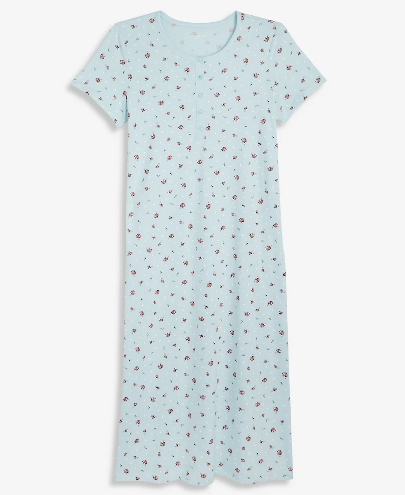 Charter Club Women's Cotton Short-Sleeve Nightgown, Created for Macy's