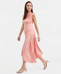 Bar Iii Women's Ruched Asymmetric Midi Dress, Macy's Exclusive