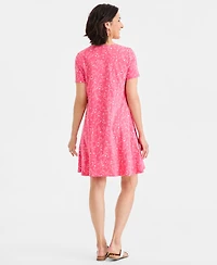 Style & Co Women's Printed Short-Sleeve T-Shirt Dress, Macy's Exclusive