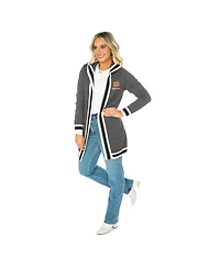 Gameday Couture Women's Gray Clemson Tigers Tri-Blend Rounded Stripe Cardigan