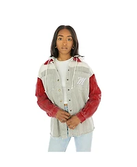 Gameday Couture Women's Red Ole Miss Rebels Vintage Wash Corduroy Full-Snap Hooded Jacket