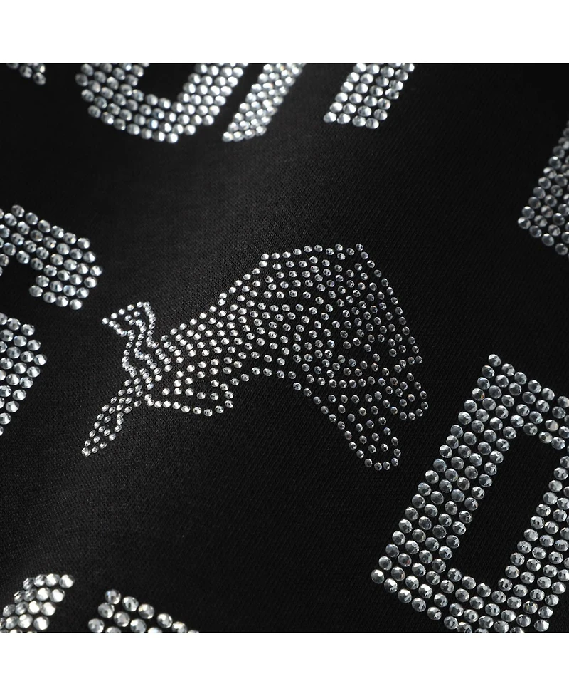 Gameday Couture Women's Black Detroit Lions Oversized Hype Era Rhinestone Text Sweatshirt