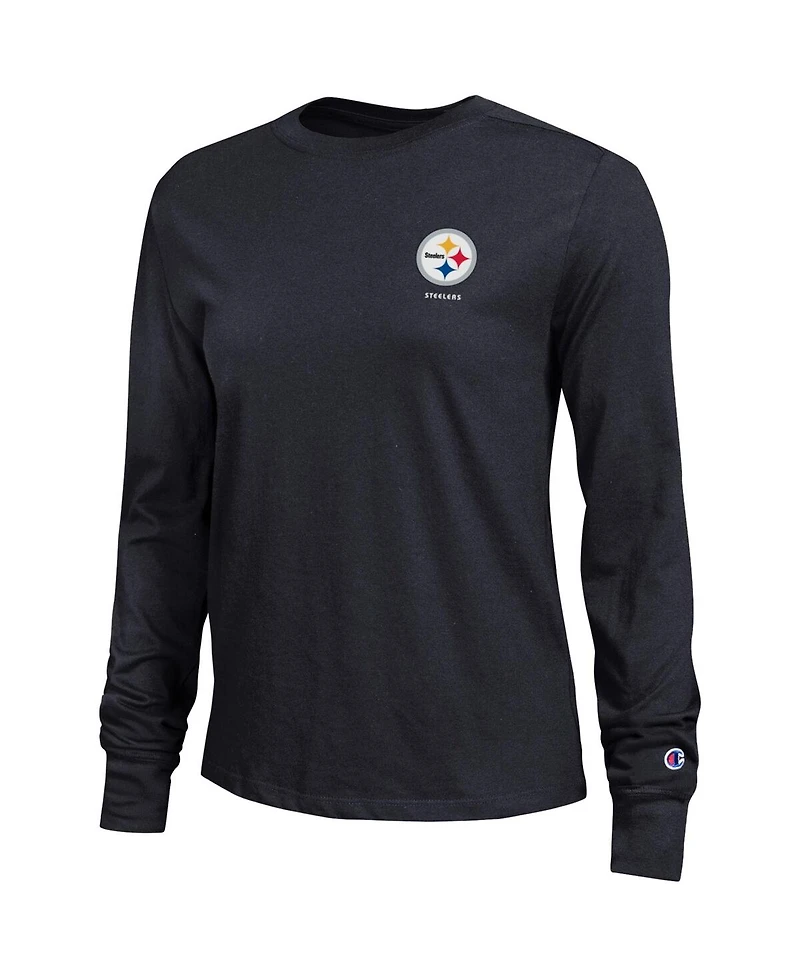 Champion Women's Black Pittsburgh Steelers Core Long-Sleeve T-Shirt