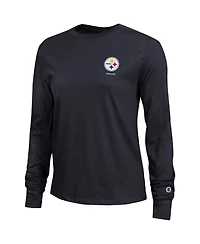 Champion Women's Black Pittsburgh Steelers Core Long-Sleeve T-Shirt