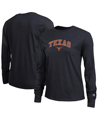 Champion Women's Black Texas Longhorns Arch Over Logo Long Sleeve T-Shirt