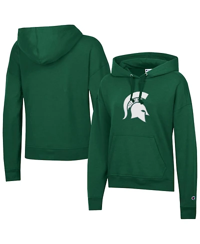 Champion Women's Green Michigan State Spartans Powerblend Fleece Pullover Hoodie
