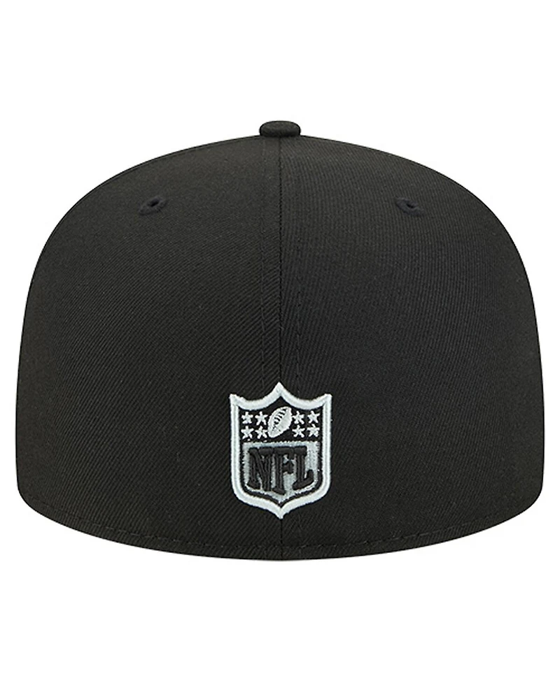 New Era Men's Black Las Vegas Raiders Group Chat 59FIFTY Fitted Hat