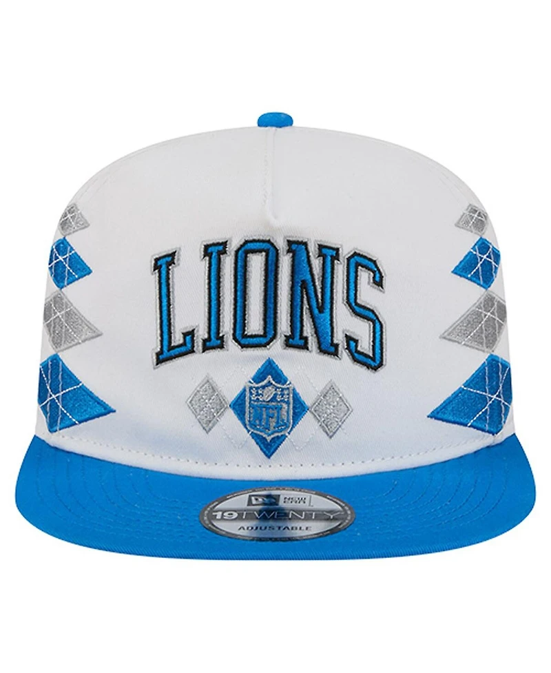 New Era Men's White Detroit Lions Argyle 19TWENTY Adjustable Hat