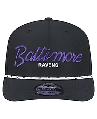 New Era Men's Black Baltimore Ravens Script 9SEVENTY Adjustable Hat