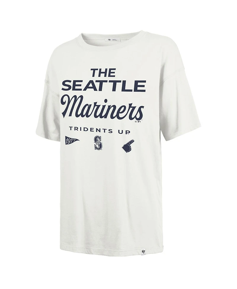 '47 Brand Women's White Seattle Mariners Show Off Boyfriend T-Shirt
