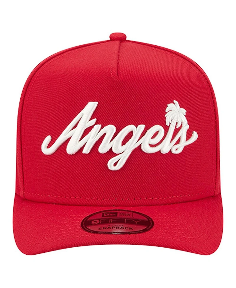 New Era Men's Red Los Angeles Angels Local Play A-Frame 9FIFTY Snapback Hat