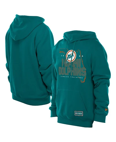 New Era Men's Aqua Miami Dolphins Combine Authentic Local State Throwback Hoodie
