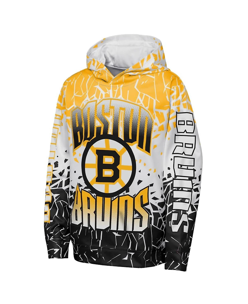 Outerstuff Big Boys and Girls Gold Boston Bruins Frozen Frenzy Hoodie