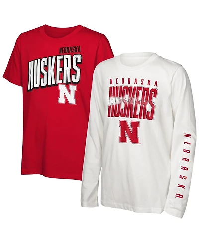 Outerstuff Big Boys and Girls Nebraska Huskers The Mix T-Shirt Combo Set