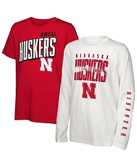 Outerstuff Big Boys and Girls Nebraska Huskers The Mix T-Shirt Combo Set