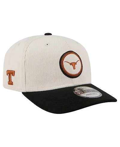 New Era Men's Cream/Black Texas Longhorns Loyal Corduroy 9SEVENTY Adjustable Hat