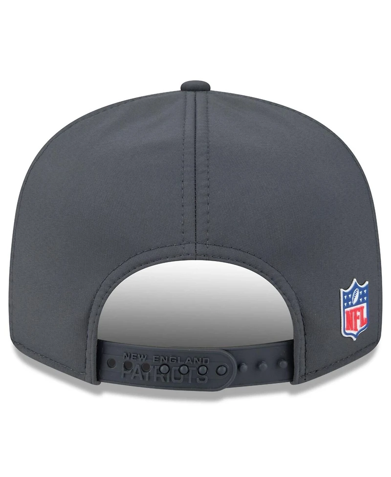 New Era Men's Charcoal New England Patriots 2025 Sideline Cold Weather Split Panel 9FIFTY Snapback Hat