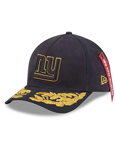 New Era x Alpha Industries Men's Black New York Giants A-Frame 9FORTY Adjustable Hat