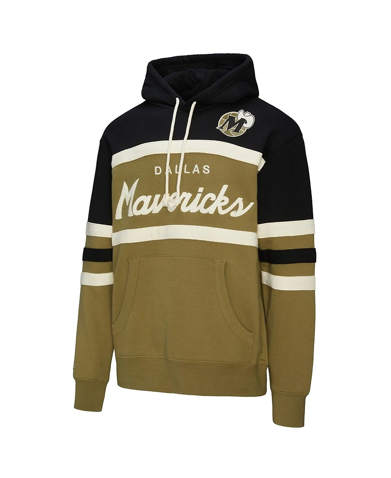 Mitchell & Ness Men's Olive Dallas Mavericks Double Clutch Head Coach Hoodie