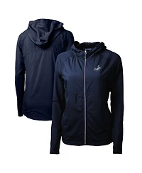 Cutter & Buck Women's Navy Los Angeles Dodgers Adapt Eco Knit Hybrid Raglan Full-Zip Hooded Jacket