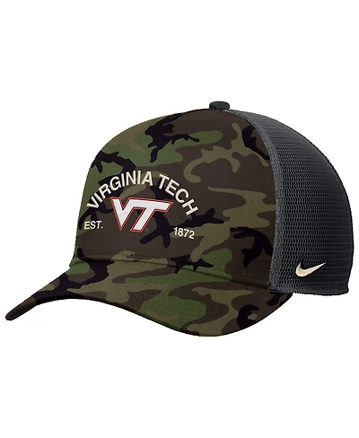 Nike Men's Camo Virginia Tech Hokies 2025 Military Appreciation Rise Adjustable Trucker Hat