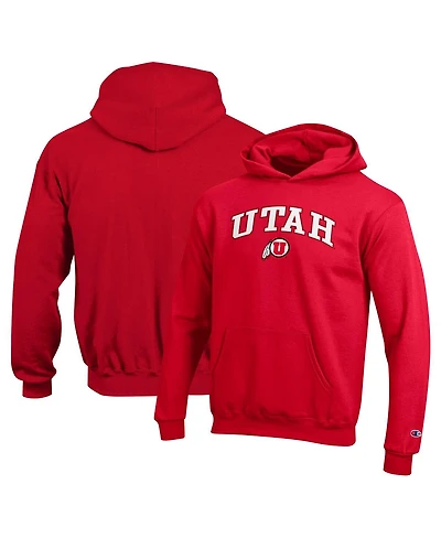 Champion Big Boys and Girls Red Utah Utes Campus Pullover Hoodie