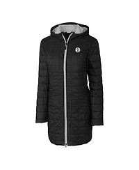 Cutter & Buck Women's Black Pittsburgh Steelers Rainier PrimaLoft Eco Insulated Full-Zip Hooded Jacket